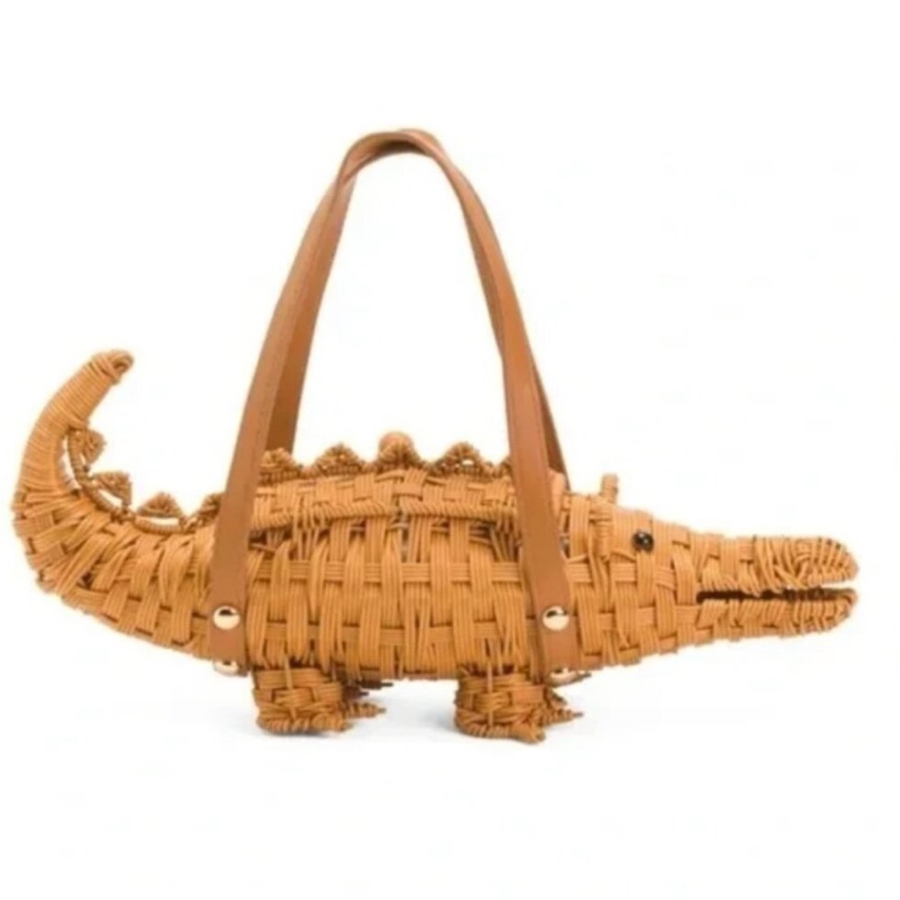 Viral Rare Tommy Bahama Crocodile clutch novelty statement bag - Picture 4 of 10